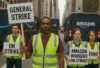 Amazon delivery workers picketing during largest strike in company history
