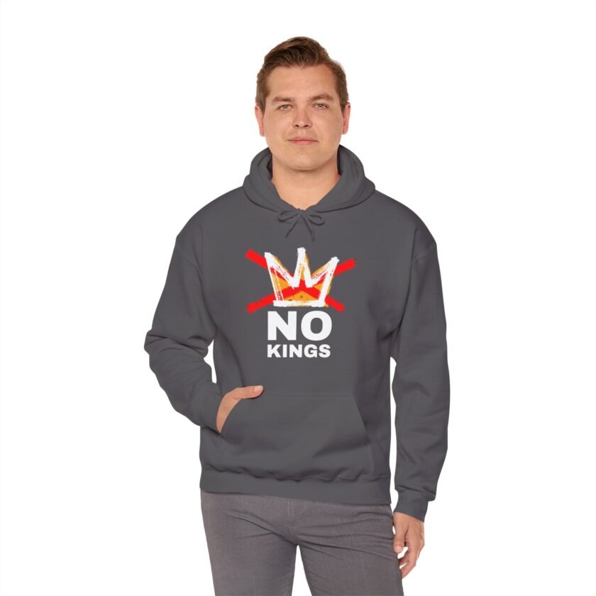 No Kings, Good Trouble Hoodie - Unisex, General Strike, (Dark) - Image 4