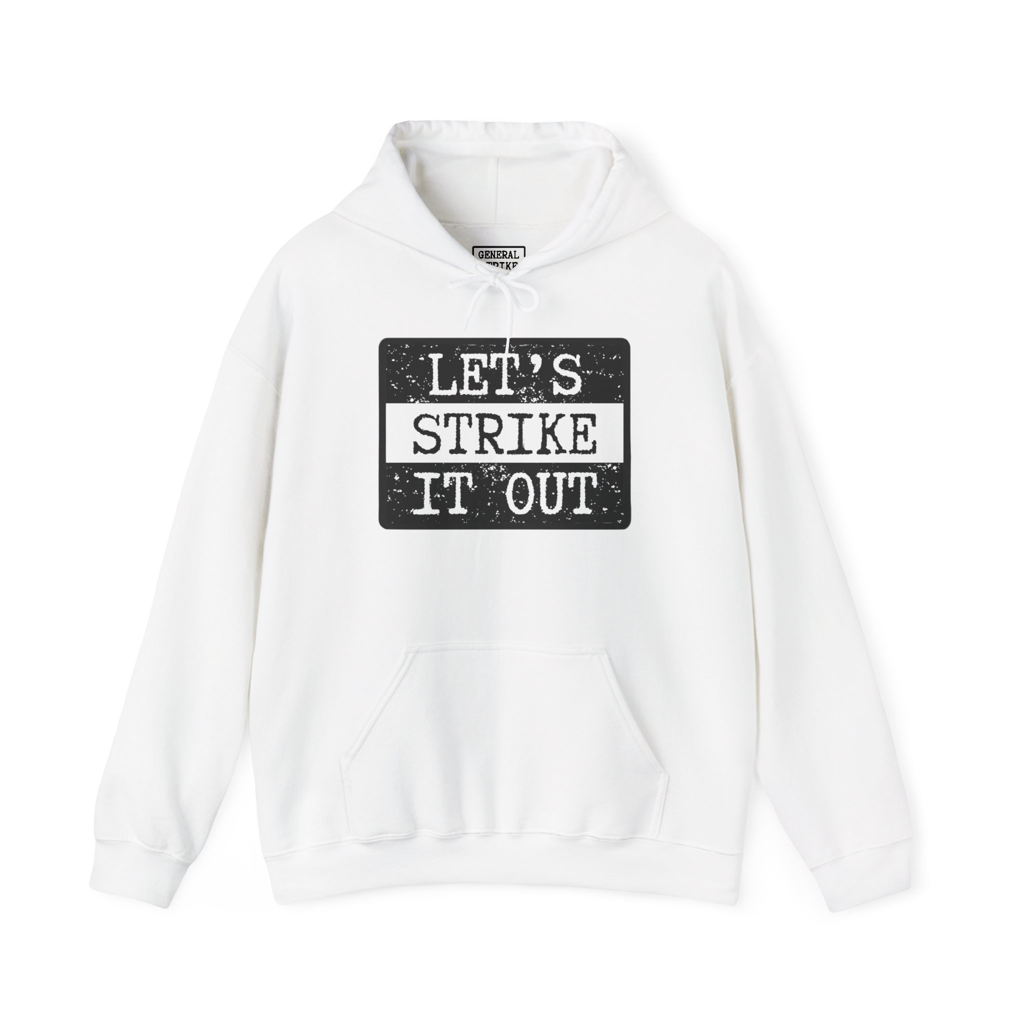 Let's Strike It Out Hoodie – Unisex Heavy Blend Activist Sweatshirt for Peaceful Protest & Everyday Solidarity, (Light Colors) - Image 2