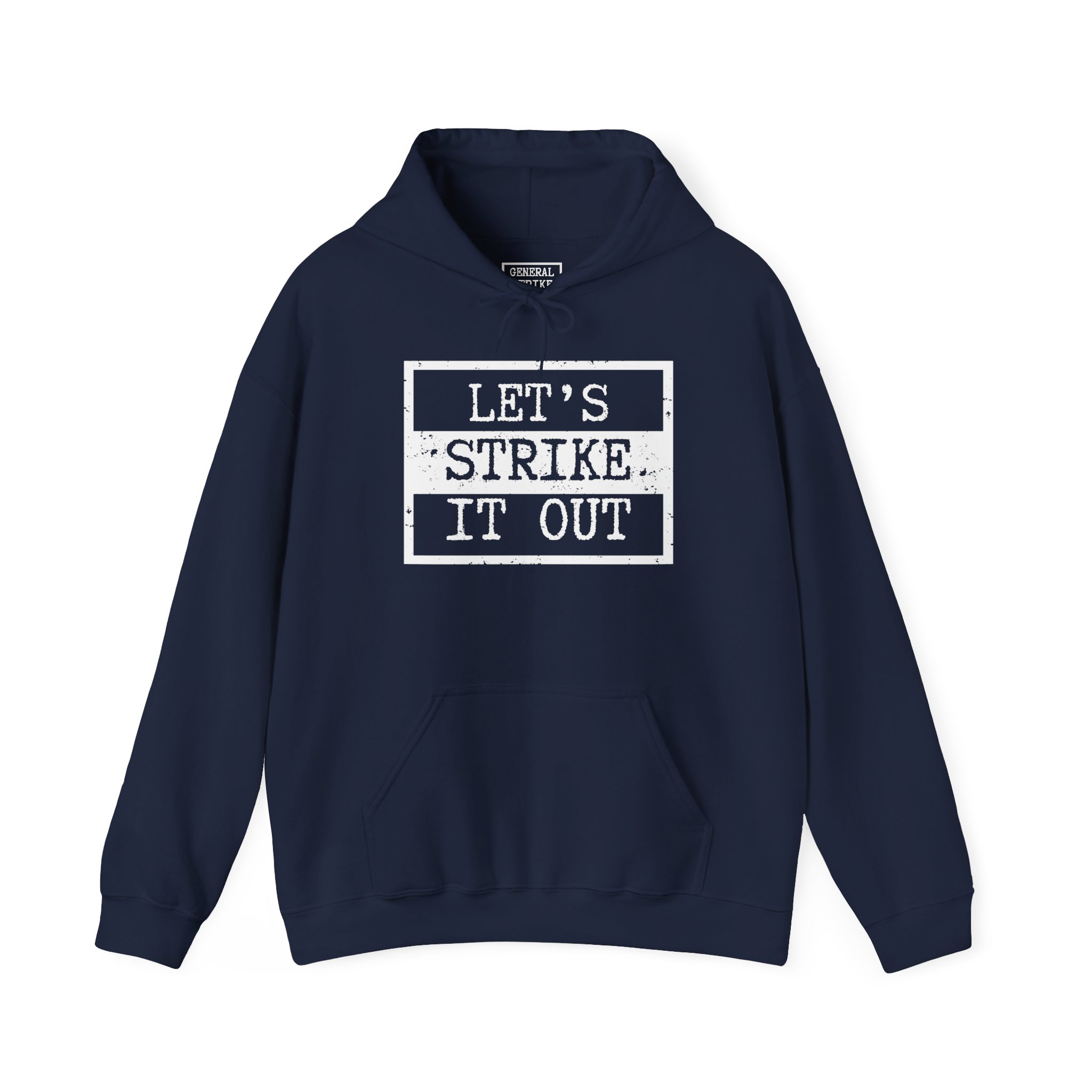 Let's Strike It Out Hoodie – Unisex Heavy Blend Activist Sweatshirt for Peaceful Protest & Everyday Solidarity. (Dark Colors) - Image 5