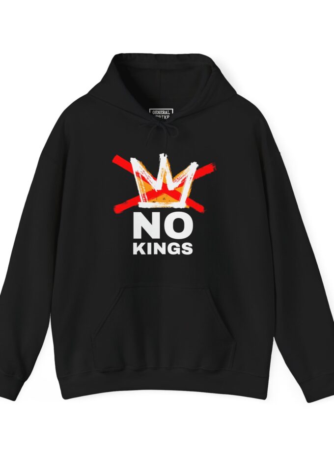 No Kings / Good Trouble Two-Sided Hoodie – Unisex General Strike Pullover for Peaceful Action & Democratic Solidarity, (Dark)