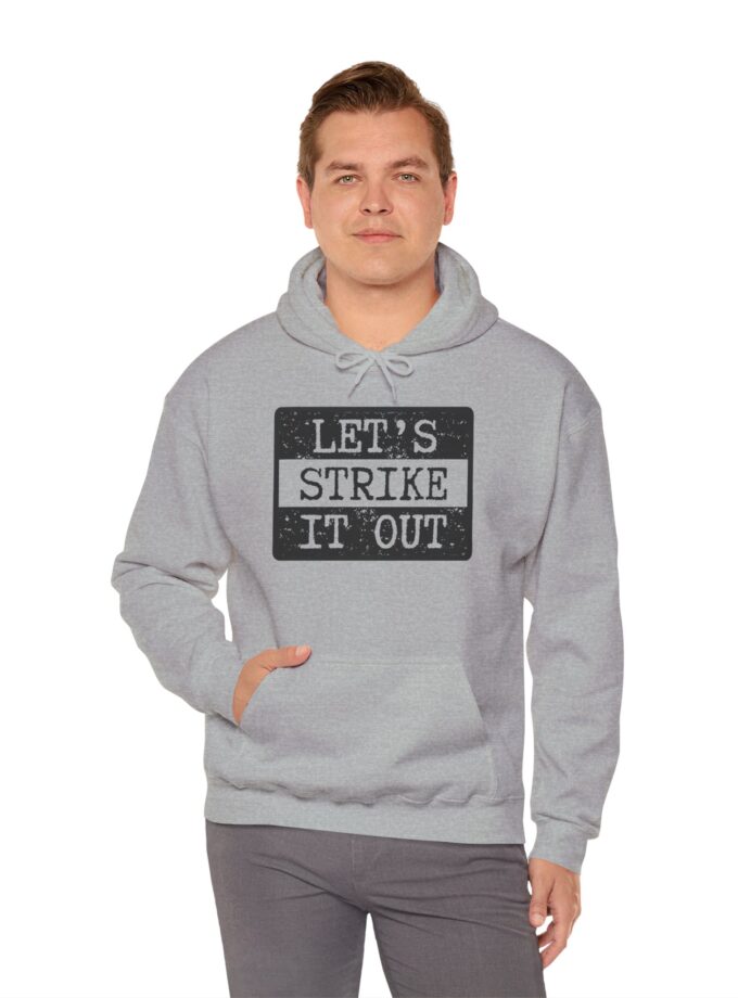 Let's Strike It Out Hoodie – Unisex Heavy Blend Activist Sweatshirt for Peaceful Protest & Everyday Solidarity, (Light Colors)