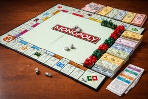 Preparation determines leverage in a general strike Monopoly board representing economic systems and how preparation influences outcomes during a general strike